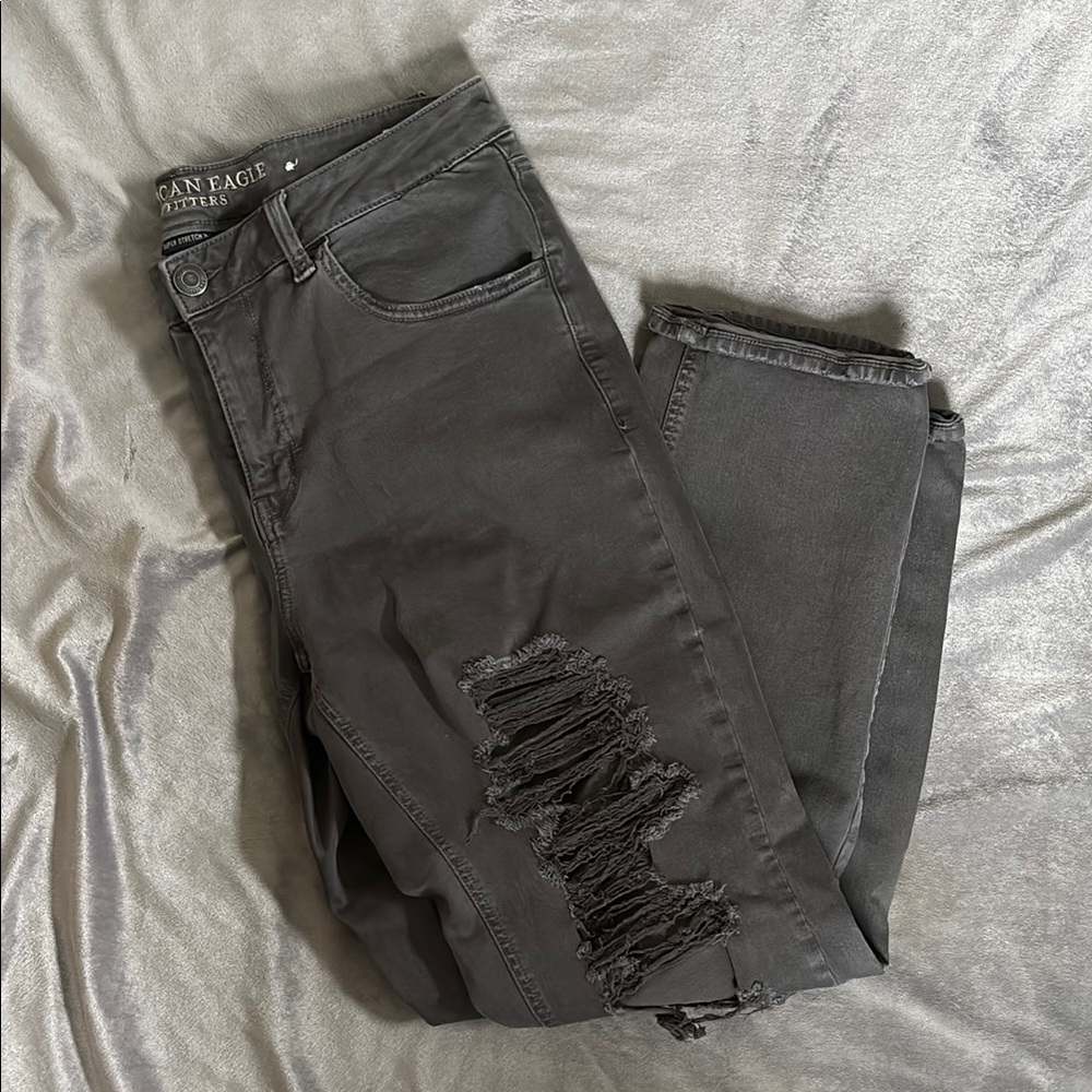 American Eagle Outfitters Grey/Black Straight Leg Jeans